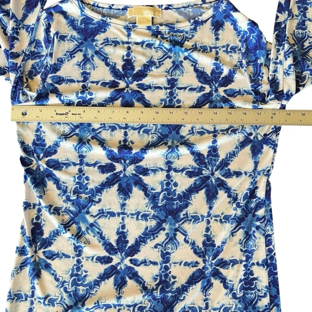 MICHAEL Michael Kors gorgeous dress white & blue women’s size Petite/Medium